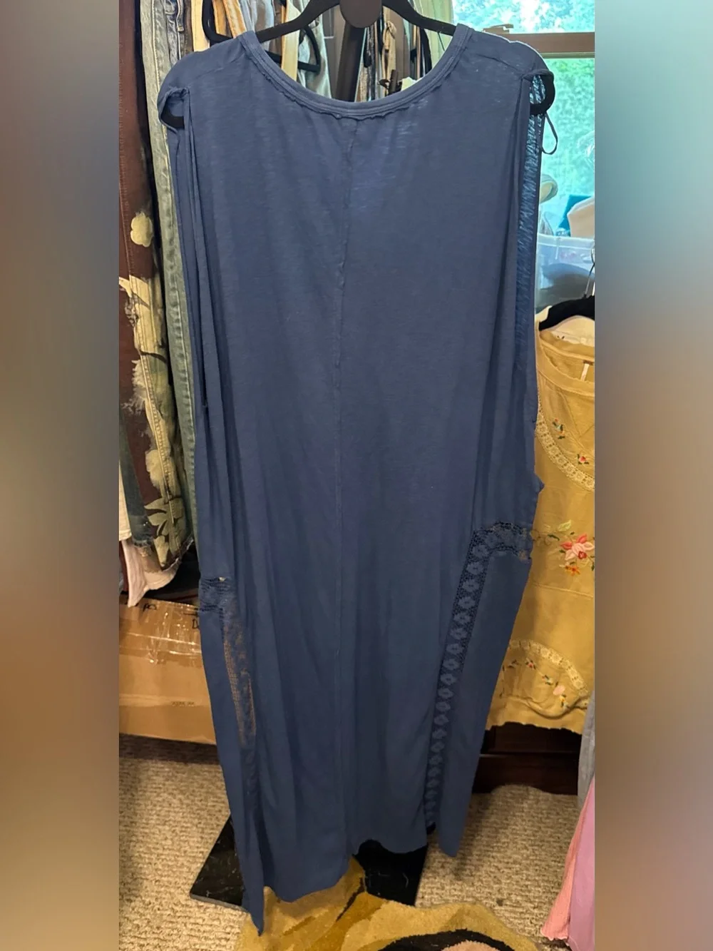 NWT Free People Willow Maxi Top - Pageant blue navy - XL